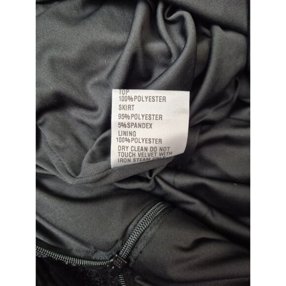 Tadashi Shoji Women's Black Sinnott Chenille Embroidered Gown Dress Size 16 - Picture 8 of 9